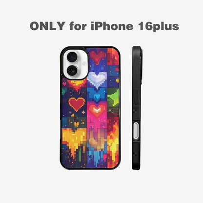 iPhone 16 Plus Case — Pixel Art 8 Bit Burst Pattern, Personalized Phone Case