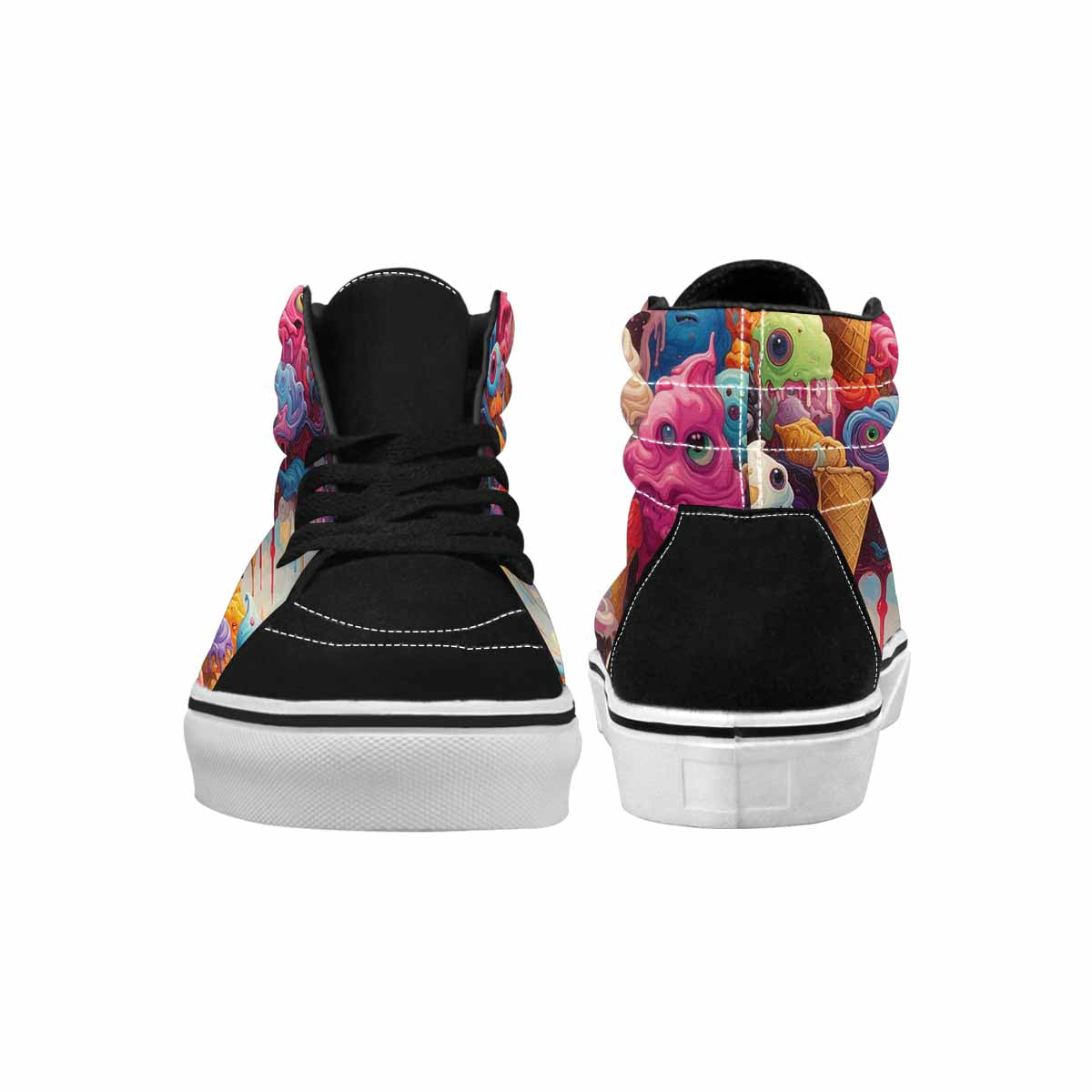 MEN'S Melting Ice Cream Monster High Top Canvas Melting Art Sneakers