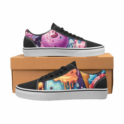 WOMEN'S Ice Cream Monsters  Lace-Up Canvas Vivid Custom Sneakers