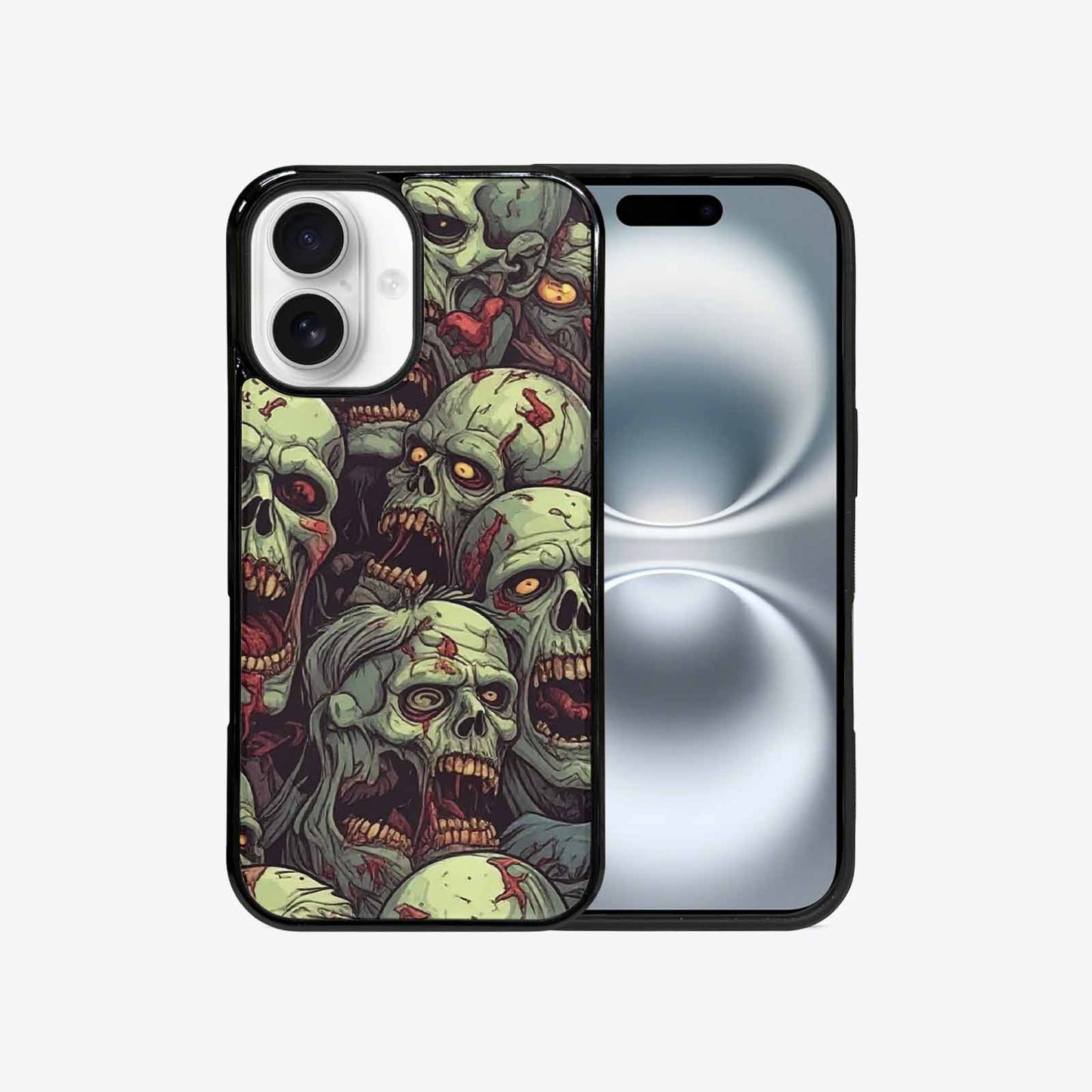 iPhone 16 Case — Zombie Head Pattern Hundreds Of Small, Custom Designed Case Cover