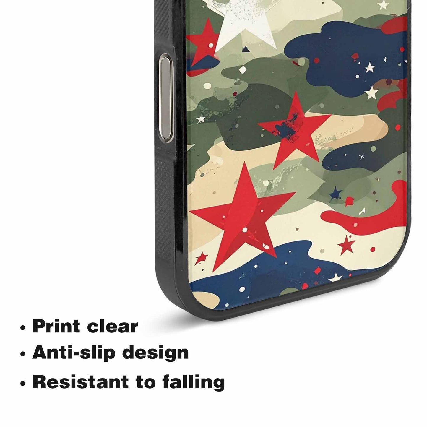 iPhone 16 Pro Case — Military Camo Blotch Texture Blended With, Custom Designed Case Cover