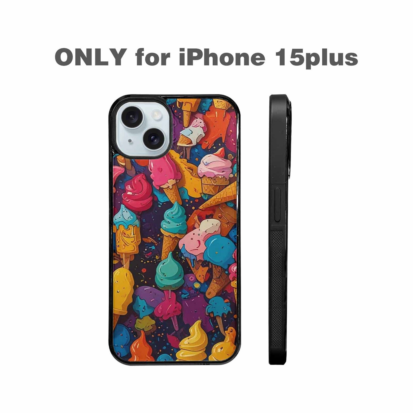 iPhone 15 Plus Case — Ice Cream Motif Ice Cream Motifs, Custom Designed Case Cover