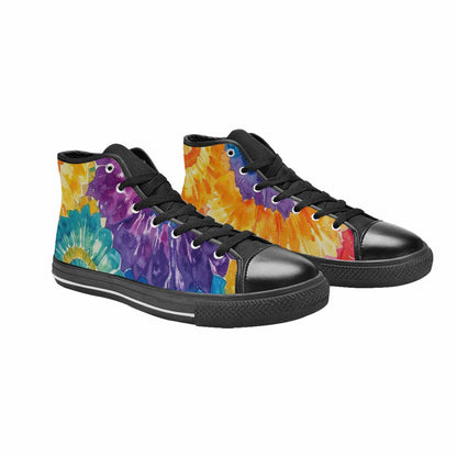 MEN'S Tie Dye Swirl High Top Canvas Wallpaper Art Custom Sneakers
