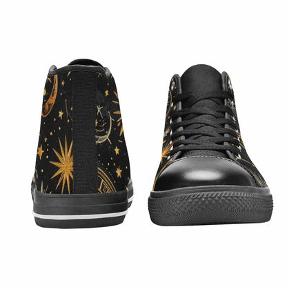 WOMEN'S Zodiac Constellation Star High Top Canvas Surreal Custom Sneakers