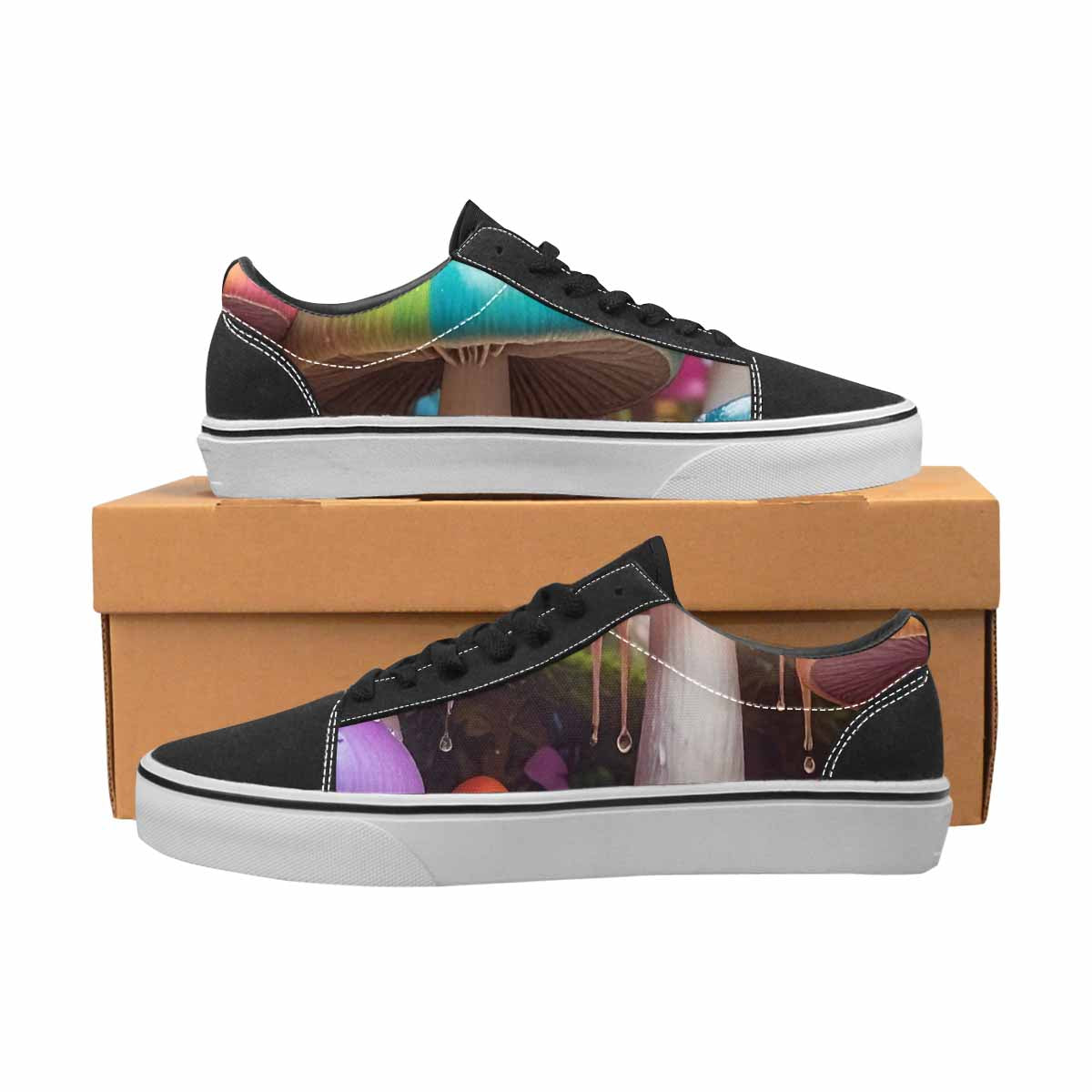 WOMEN'S Overlapping Endlessly No Empty Lace-Up Canvas Wallpaper Art Custom Sneakers