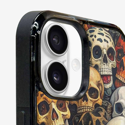iPhone 16 Plus Case — Skulls Pattern Hundreds Of Sma 1q9, Custom Made Phone Cover