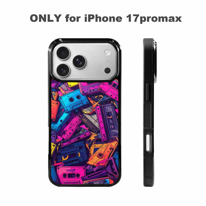 iPhone 17 Pro Max Case — Retro Cassette Tape Pattern Retro Vintage, Custom Phone Case