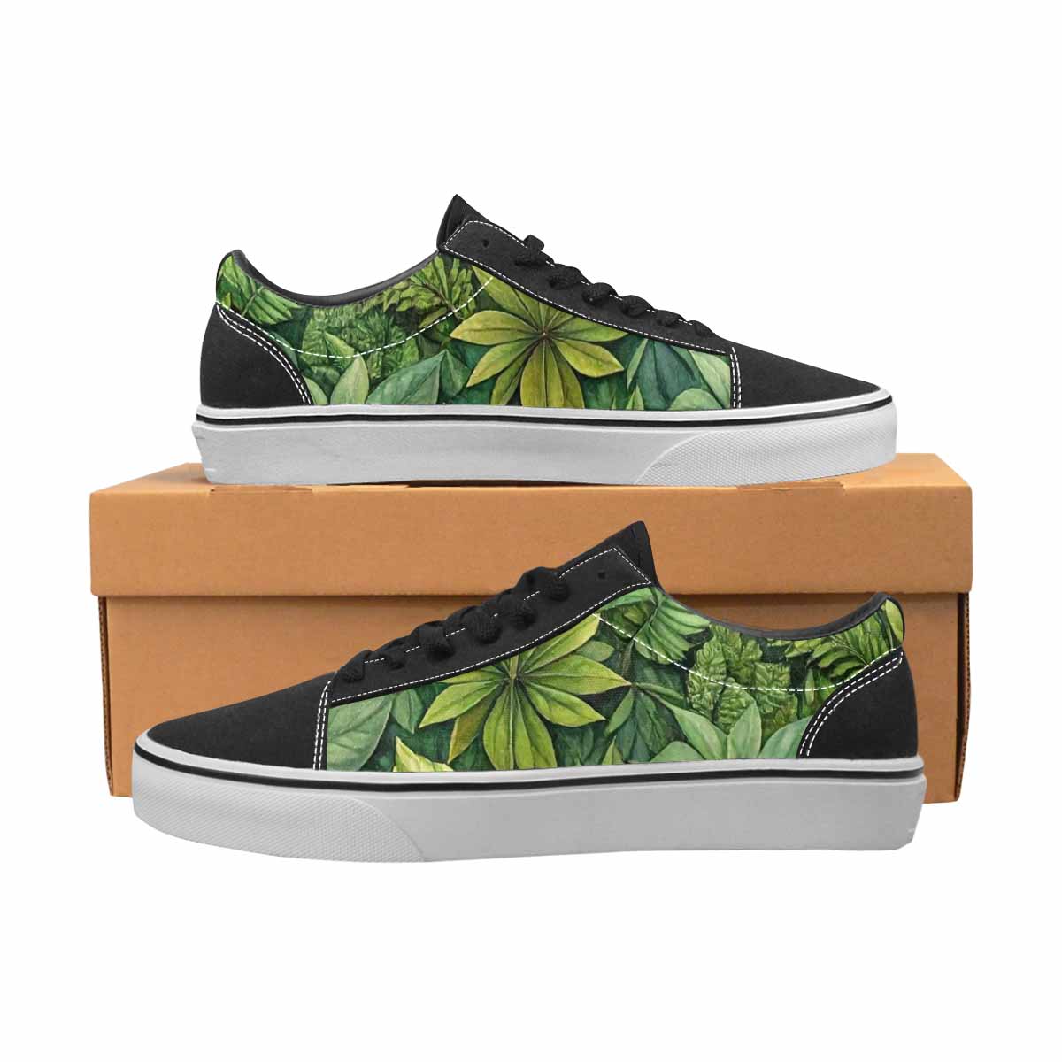 WOMEN'S Seven-Point Palmate Leaf Canvas Lace-Up Cottagecore Shoes