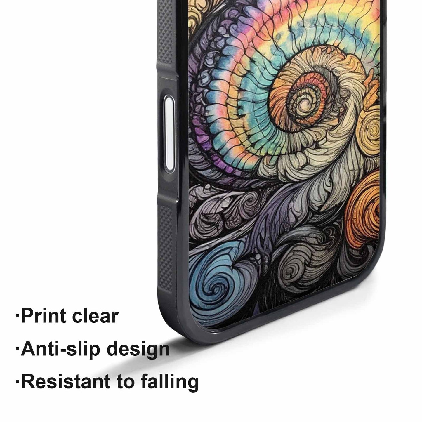 iPhone 17 Air Case — Tie Dye Swirls Black White Tie, Custom Made Phone Cover