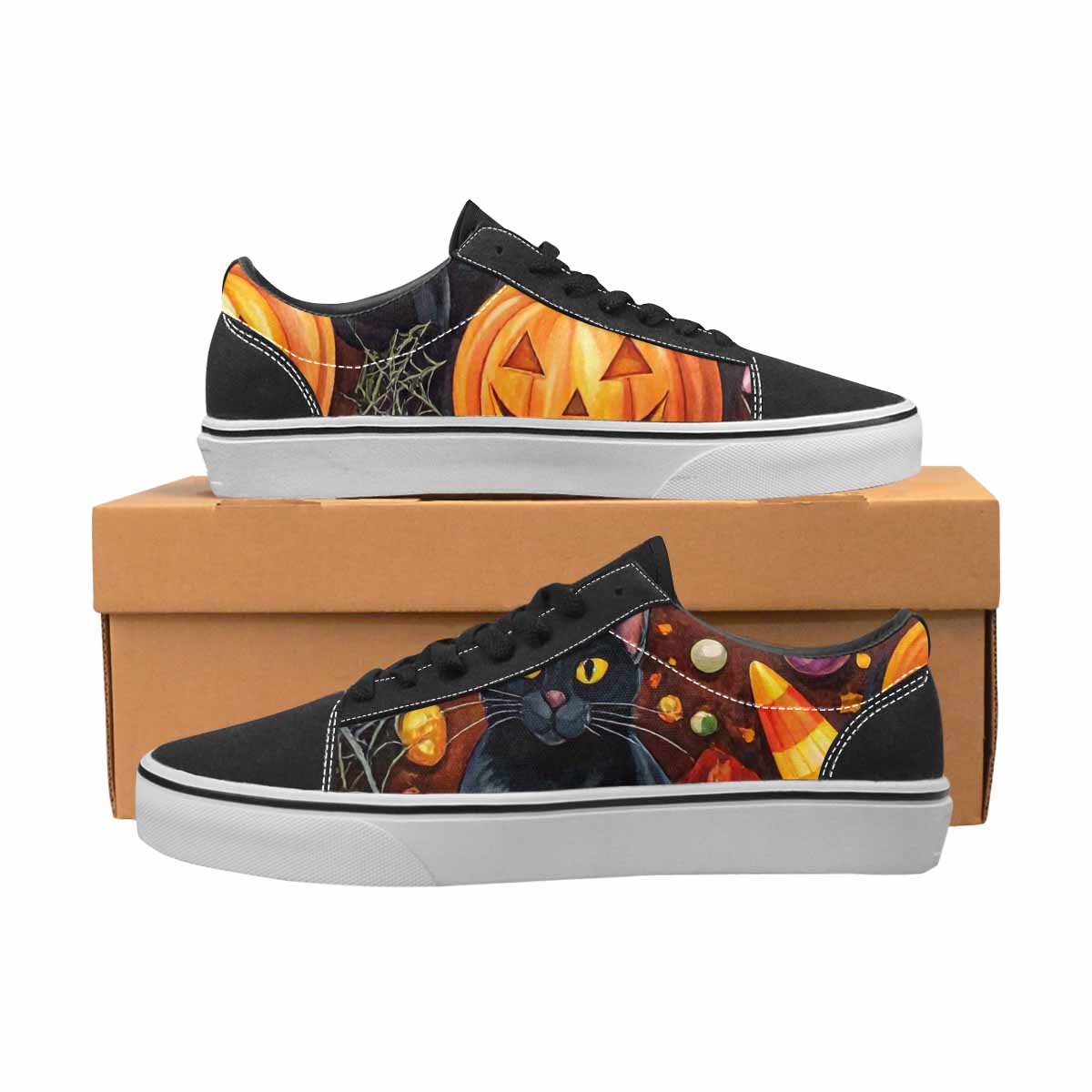 WOMEN'S Halloween Canvas Lace-Up Vibrant Chaos Shoes