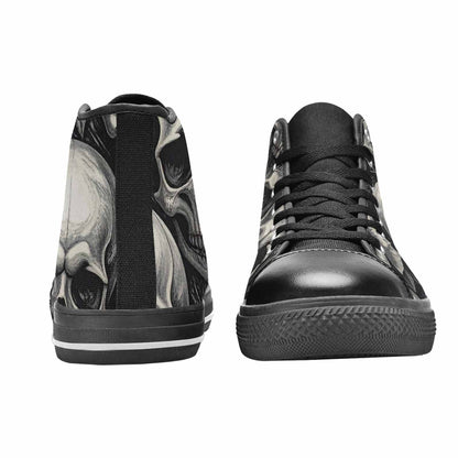 MEN'S Skulls Roses Black Ink High Top Canvas Dreamcore Sneakers