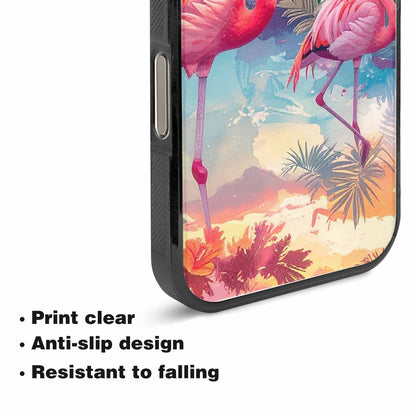 iPhone 15 Pro Max Case — Flamingo Tropical Flamingo Tropical Pattern Hundreds, Custom Art Phone Cover