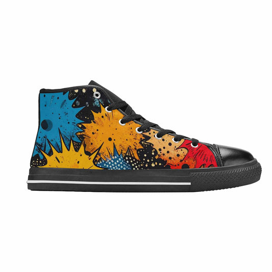 MEN'S Comic Book Halftone High Top Canvas Vibrant Chaos Custom Shoes