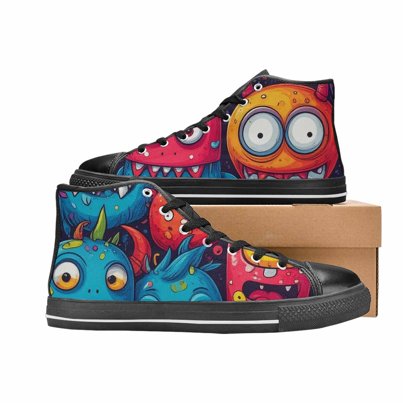 MEN'S Cartoon Monster Character High Top Canvas Dark Academia Sneakers