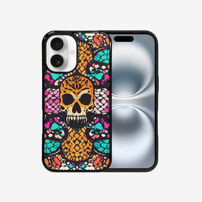 iPhone 16 Case — Snake Print Skull, Custom Phone Case