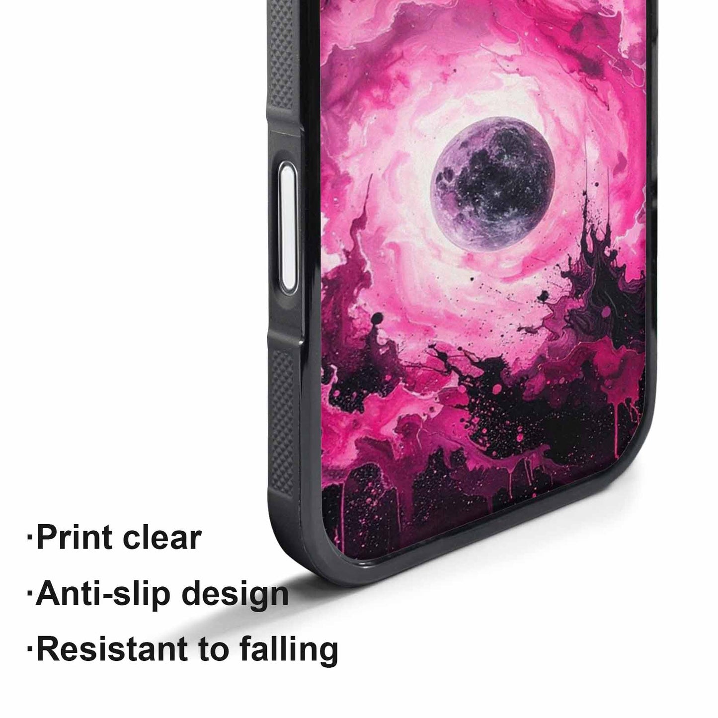 iPhone 17 Pro Case — Galaxy Nebula Black Pink Ink Galaxy, Custom Print Case Cover