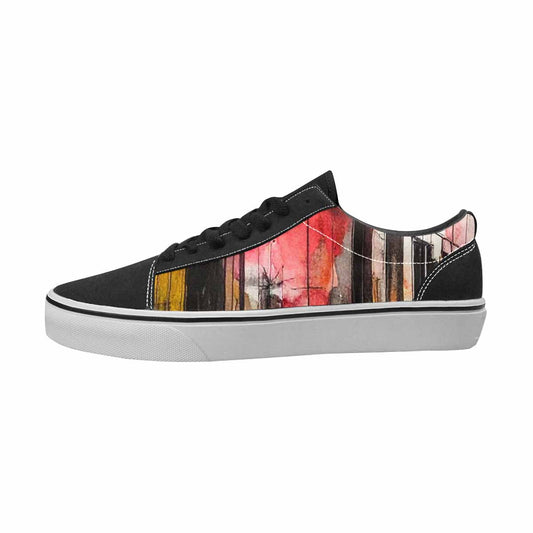 WOMEN'S Liminal Black & Red Ink Canvas One Of A Kind Vibrant Chaos Shoes