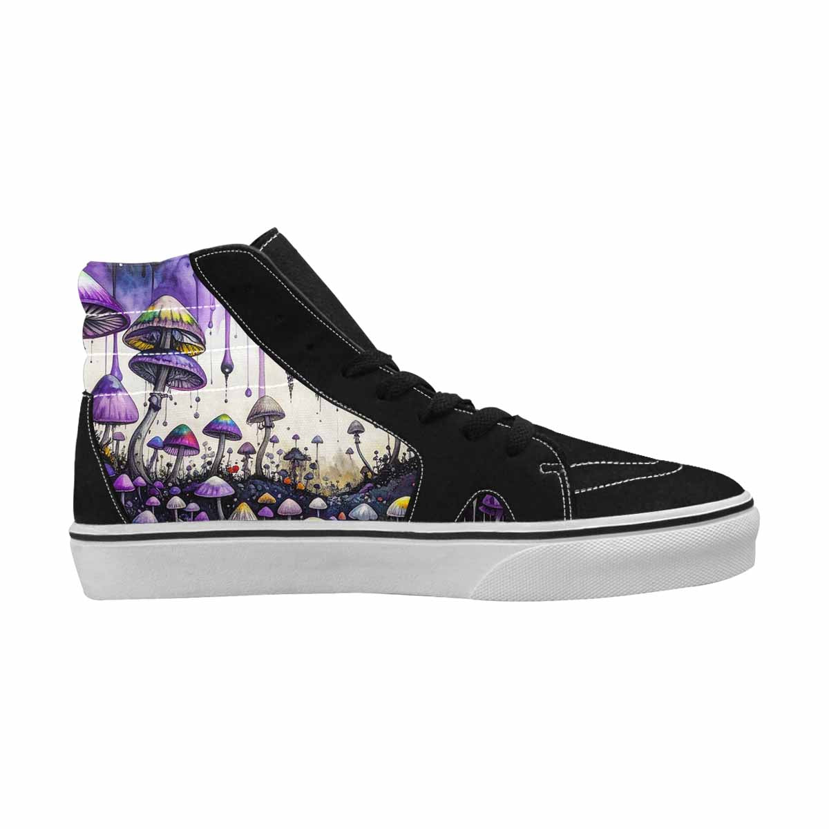 MEN'S Rainbow Drip Mushrooms High Top Canvas Neon Fantasy Shoes