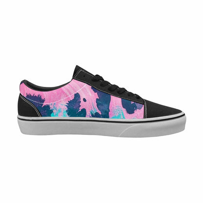 WOMEN'S Leopard Neon Pink Teal Airbrush Canvas Lace-Up Vivid Sneakers