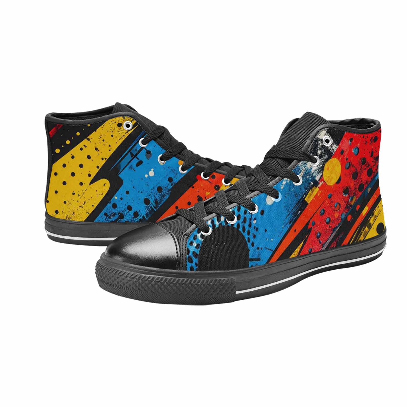 MEN'S Comic Book Halftone High Top Canvas Neon Fantasy Sneakers