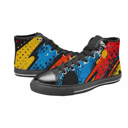 MEN'S Comic Book Halftone High Top Canvas Neon Fantasy Sneakers