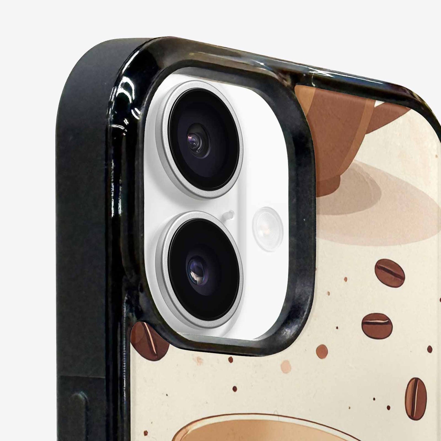 iPhone 16 Case — Coffee Cup And Bean Pattern Seamless, Unique Phone Case Design