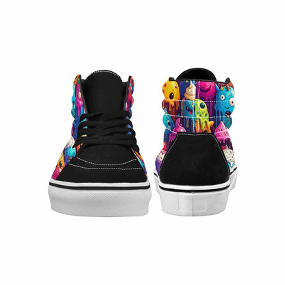 MEN'S Melting Ice Cream Monster High Top Canvas Vibrant Chaos Custom Sneakers