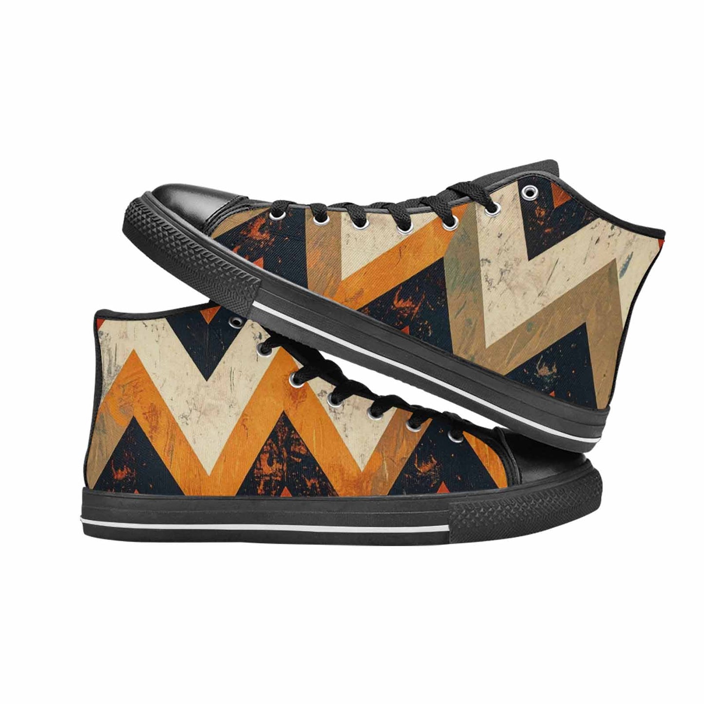 WOMEN'S Southwestern Geometric Diamond High Top Canvas Surreal Custom Shoes