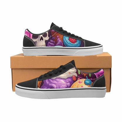 WOMEN'S Ice Cream Monsters  Lace-Up Canvas Vibrant Chaos Custom Sneakers