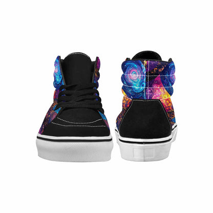 MEN'S Galaxy Snake Print High Top Canvas Vibrant Chaos Sneakers