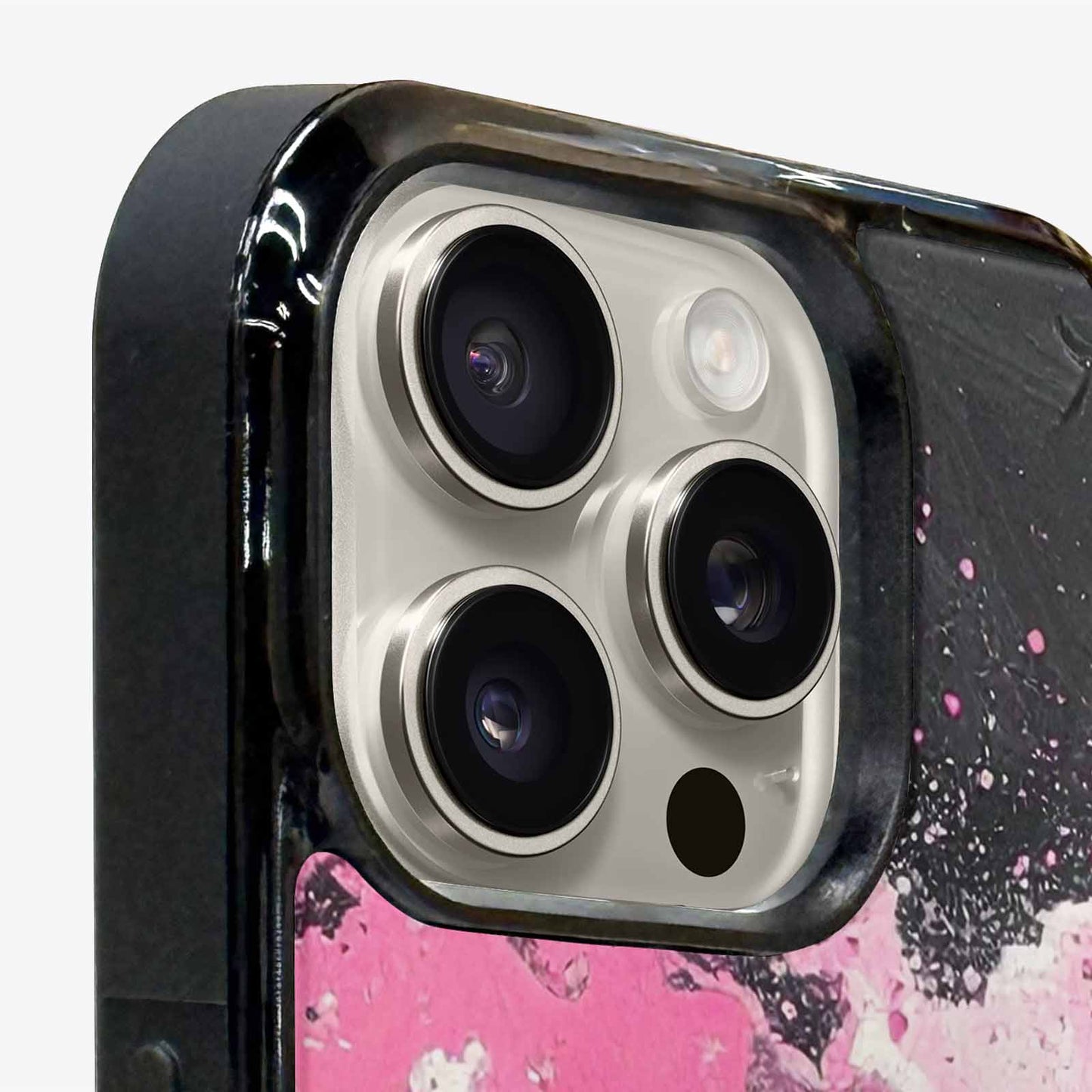 iPhone 16 Pro Max Case — Van Gogh Swirl Black Pink Ink, Custom Made Phone Cover