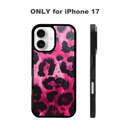 iPhone 17 Case — Black &amp; Pink Ink Animal Print, Custom Print Case Cover