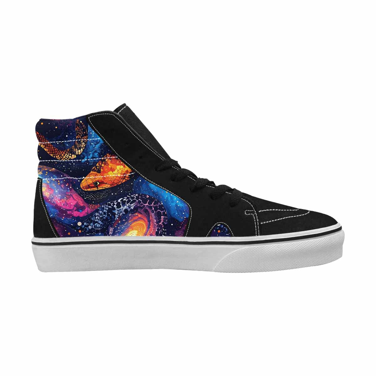 WOMEN'S Galaxy Snake Print High Top Canvas Surreal Shoes