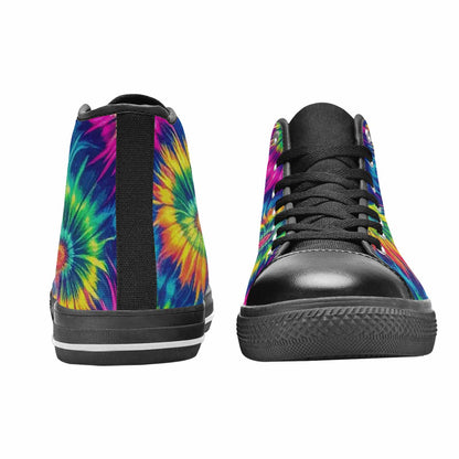 WOMEN'S Tie Dye - High Top Canvas Vibrant Chaos Shoes