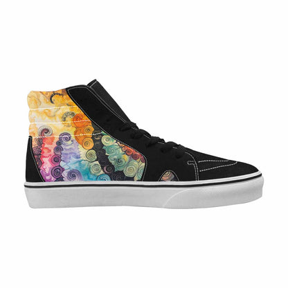 MEN'S Tie High Top Canvas Neon Fantasy Custom Shoes