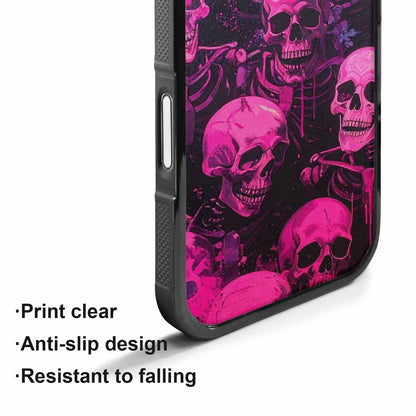 iPhone 17 Case — Skeletons Neon Pink Glowskelet Original Art, Original Design Phone Case