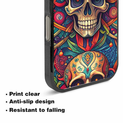 iPhone 15 Pro Max Case — Sacred Geometry Lots Of Skulls Seamless, Custom Printed Phone Case