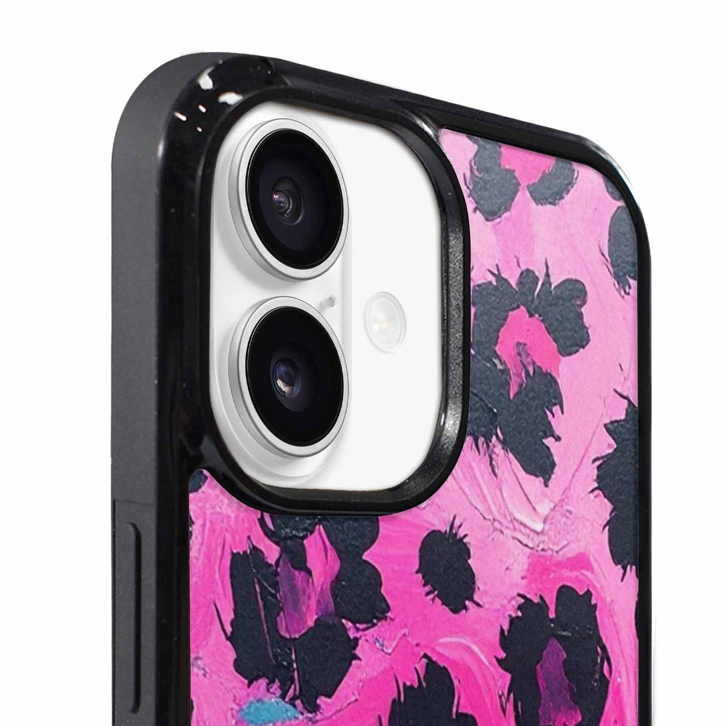 iPhone 17 Case — Leopard Neon Pink Teal Airbrush Animal, Personalized Phone Case