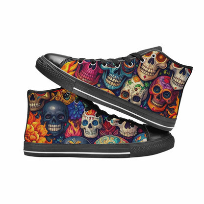 MEN'S Skull High Top Canvas Cottagecore Sneakers