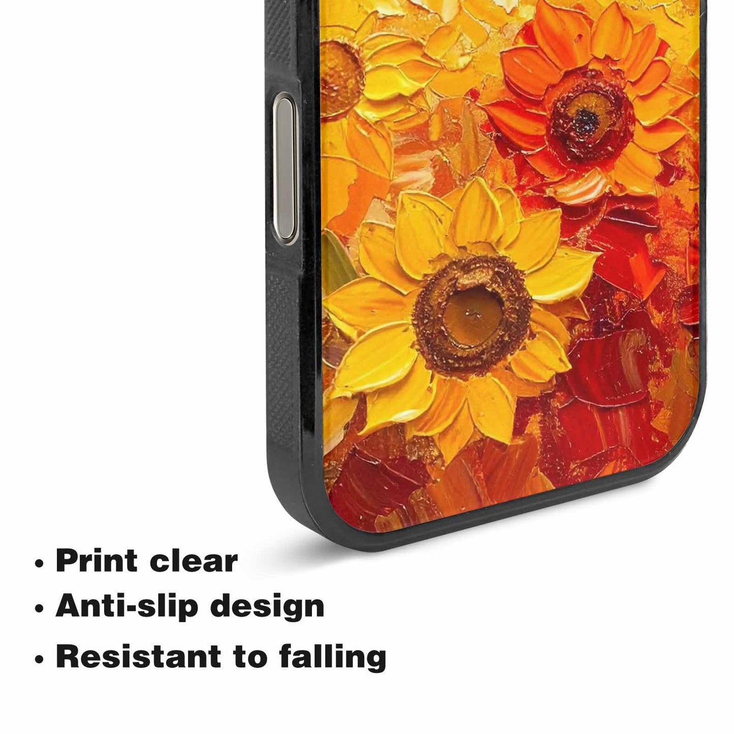 iPhone 16 Pro Case — Impressionist Sunflower Brushstroke Pattern Hundreds Of, Custom Art Phone Cover