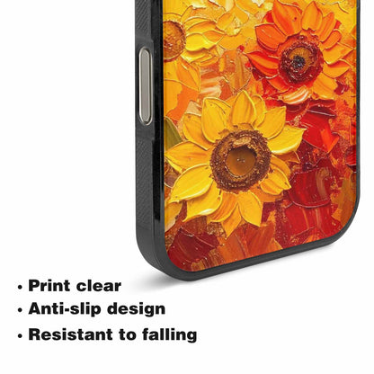 iPhone 16 Pro Case — Impressionist Sunflower Brushstroke Pattern Hundreds Of, Custom Art Phone Cover