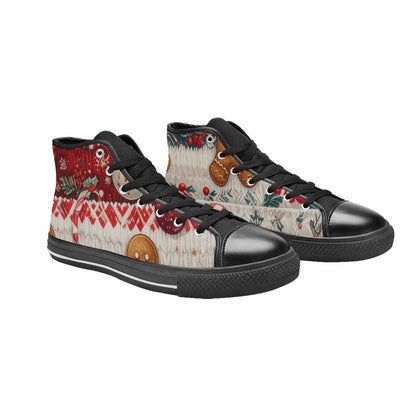WOMEN'S Christmas Holly Snowflake High Top Canvas Aesthetic Shoes