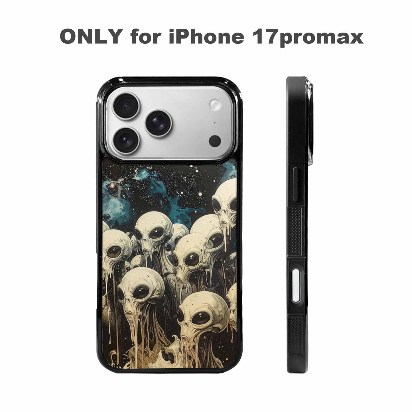 iPhone 17 Pro Max Case — Melting Aliens Pattern Alien Scifi, Custom Designed Case Cover