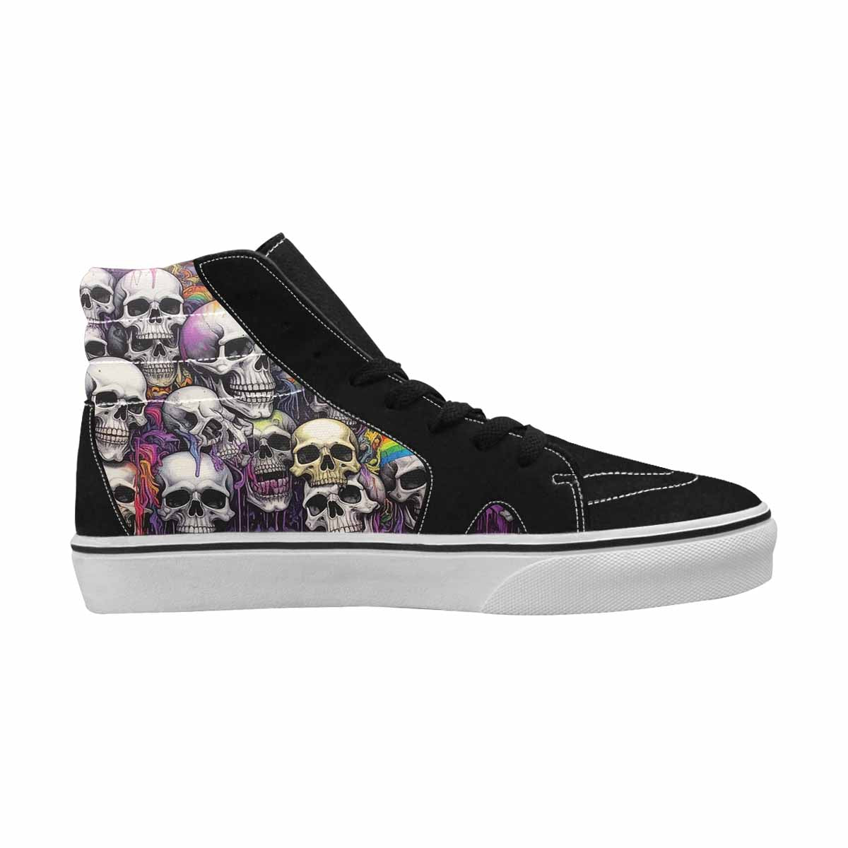 MEN'S Rainbow From Skull S High Top Canvas Neon Fantasy Custom Shoes