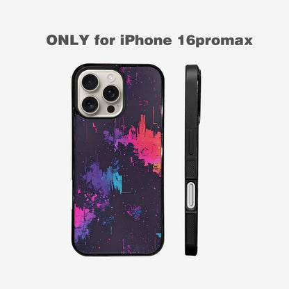 iPhone 16 Pro Max Case — Glitch Dark Art Seamless Pattern Vibrant, Customized Protective Case