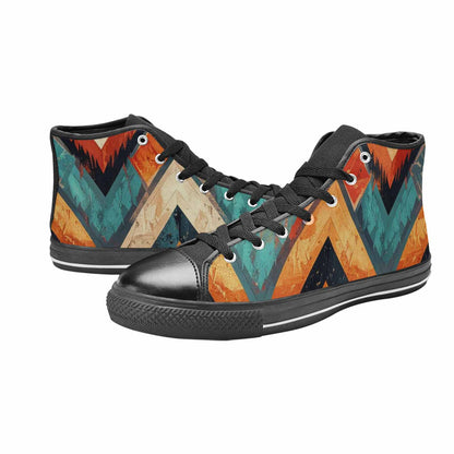 WOMEN'S Southwestern Geometric Diamond High Top Canvas Cottagecore Custom Sneakers