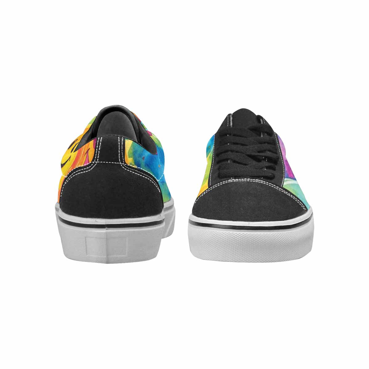 WOMEN'S Smiley Facessmiley Faces  Lace-Up Canvas Cottagecore Sneakers
