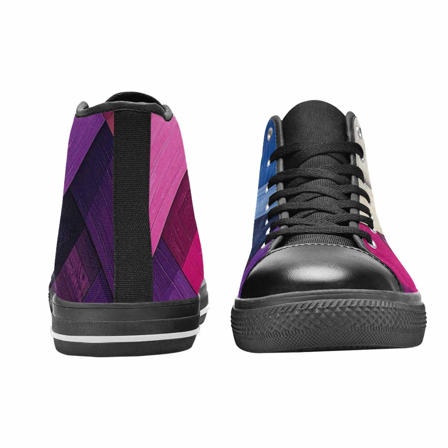 MEN'S Genderfluid Flag Color High Top Canvas Cottagecore Custom Sneakers