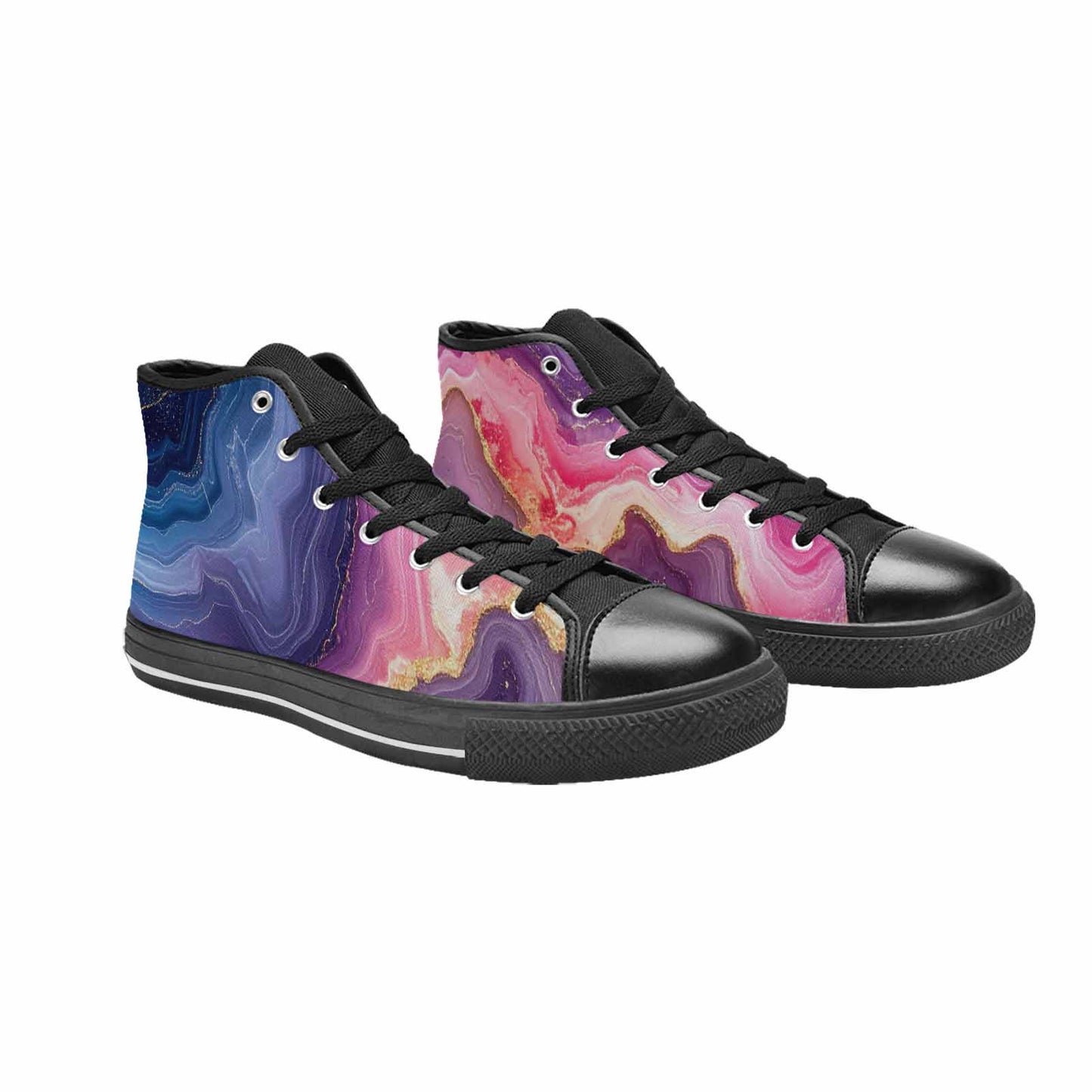 WOMEN'S Marble Galaxy High Top Canvas Dreamcore Custom Sneakers