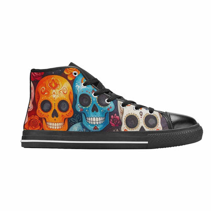 WOMEN'S Skull High Top Canvas Aesthetic Custom Sneakers